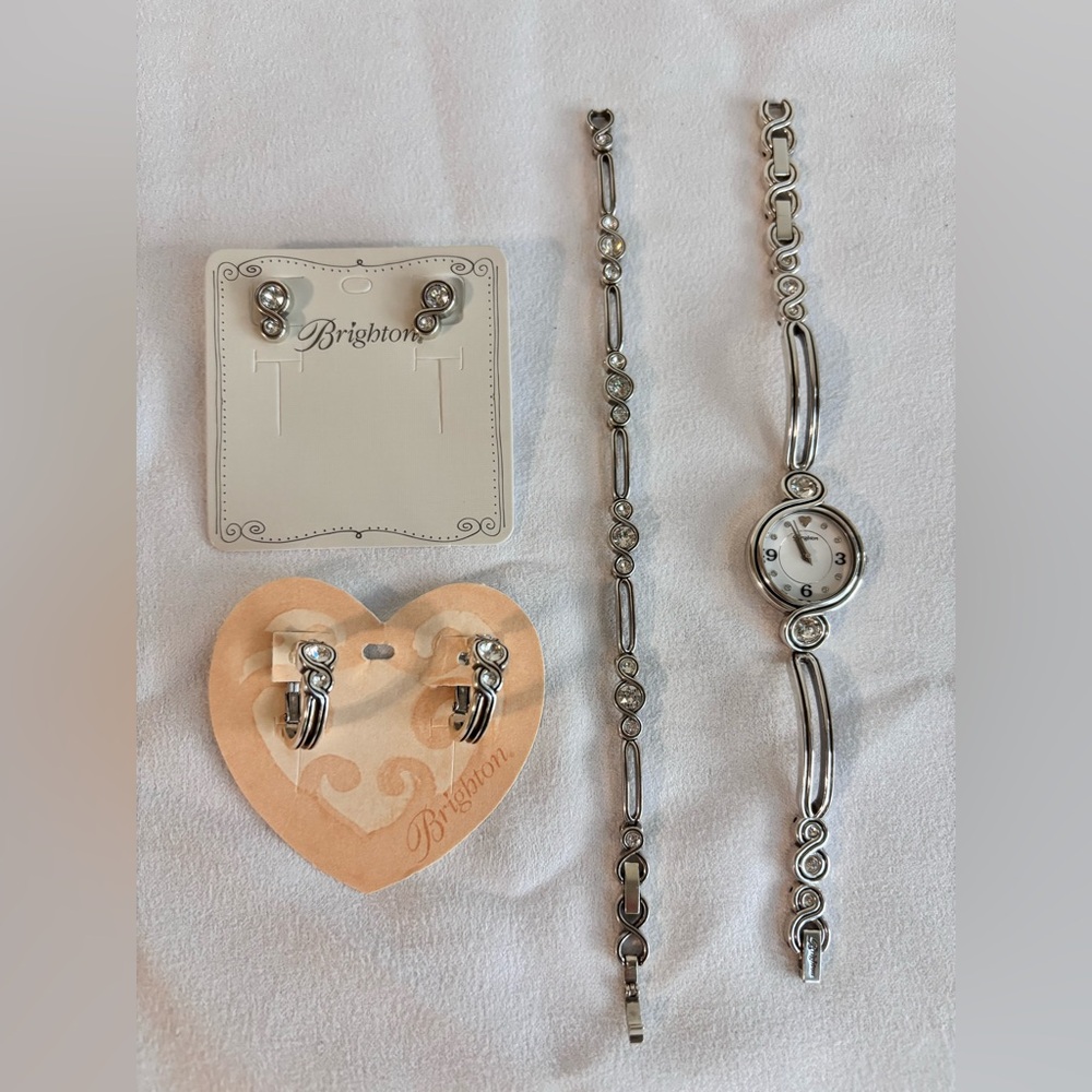 Brighton Infinity Sparkle Matching Set (Watch, Bracelet & 2 Pairs Earrings)